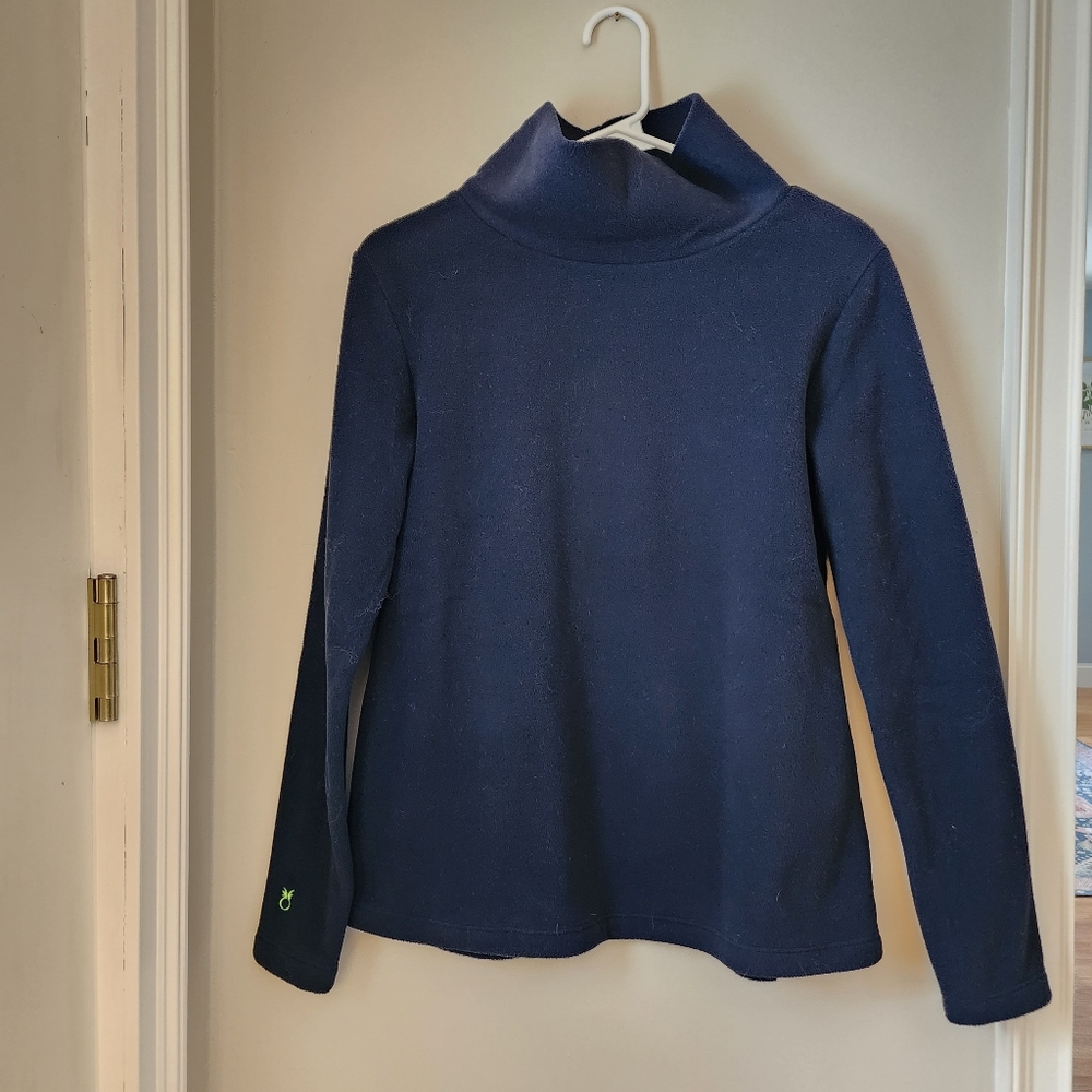 Dudley Stephens fleece pullover, navy, size small